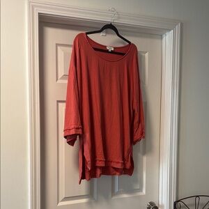 Umgee Rust Tunic Top with Fringe